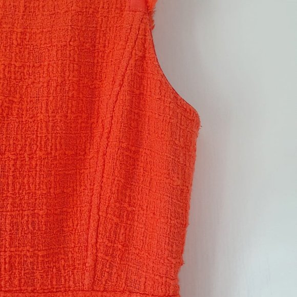 J. Crew Orange Sheath Tweed Dress with Pockets - Picture 8 of 12